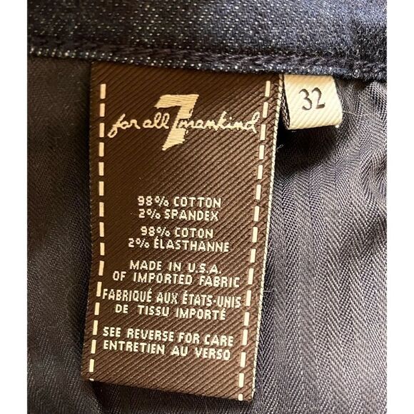 7 for All Mankind 7FAM Allover Diamond Pattern Raw Hem Cutoff Jean Shorts, 32 - Picture 8 of 14